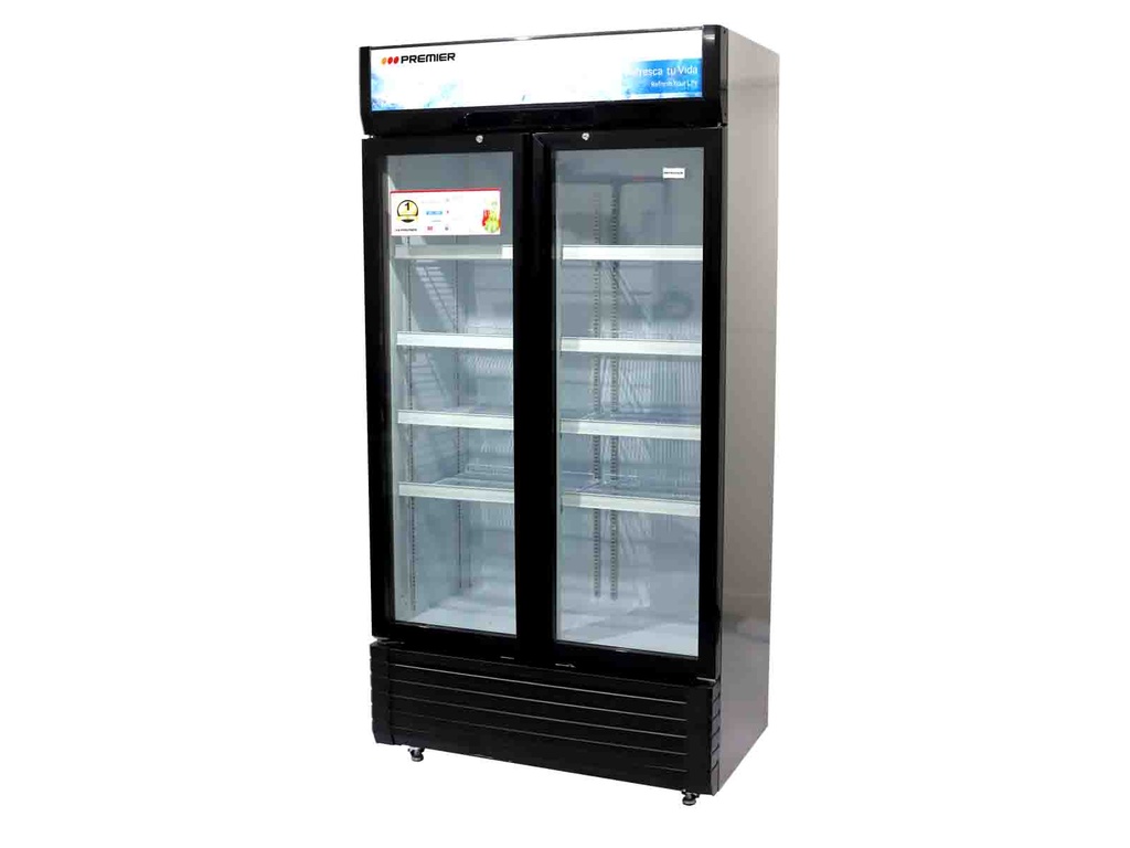 NEVERA TIPO VITRINA 510L/18PC, C/VIDRIO TEMPLADO