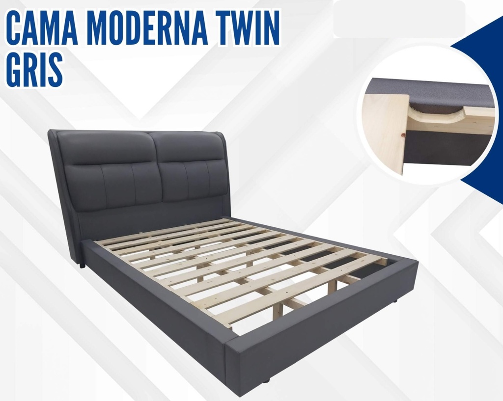 CAMA MODERNA TWIN GRIS