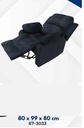 Sofa Reclinable Grande Negro Tela