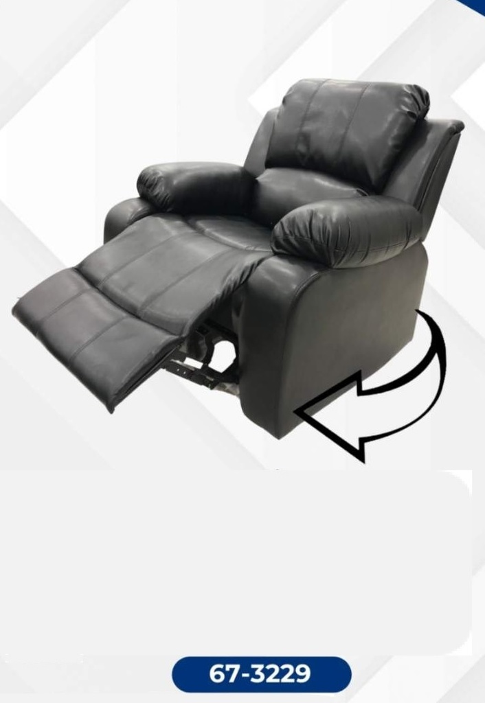 Sofa Reclinable Giratorio Mecedora de Cuerina Negro