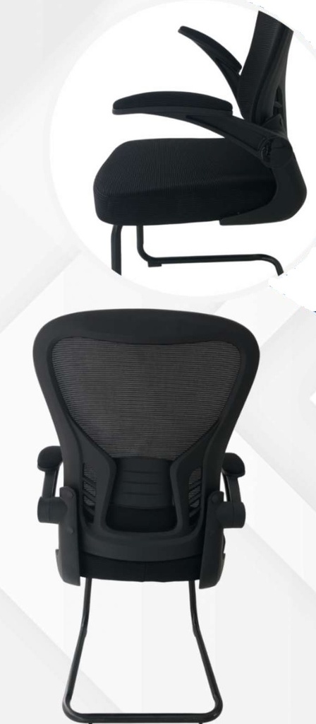 SILLA DE OFICINA SIN RUEDAS NEGRO