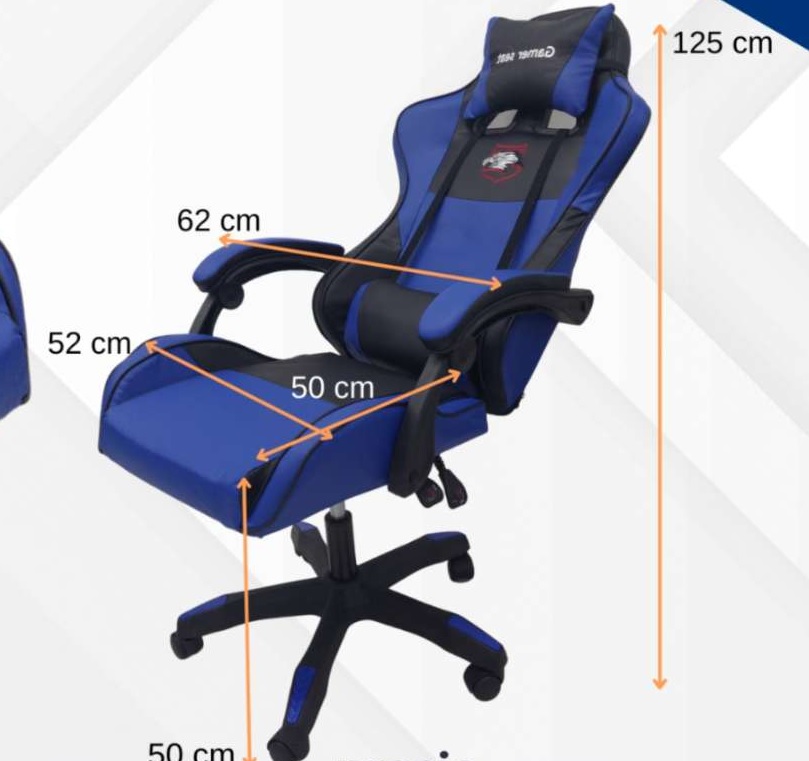 SILLA DE OFICINA NEGRO/AZUL