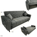 SOFA CAMA MELISA GRIS CON PLATEADO