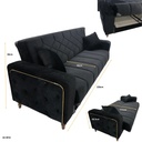 SOFA CAMA MELISA NEGRO CON DORADO