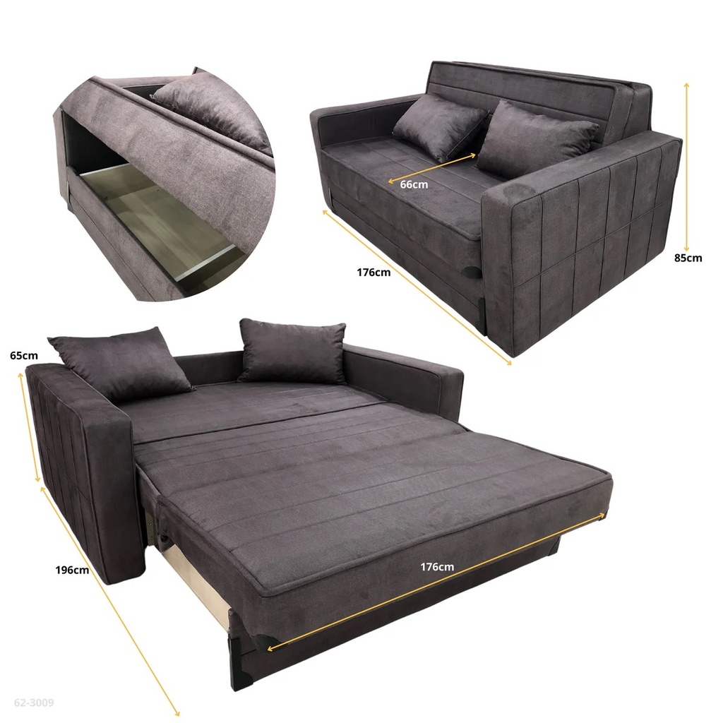 SOFA CAMA CHOCOLATE OSCURO  SELENA