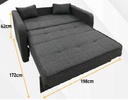 SOFA CAMA GRIS OSCURO DAFNE