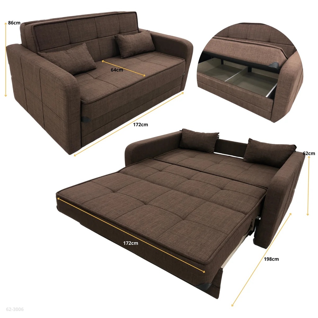 SOFA CAMA CHOCOLATE DAFNE