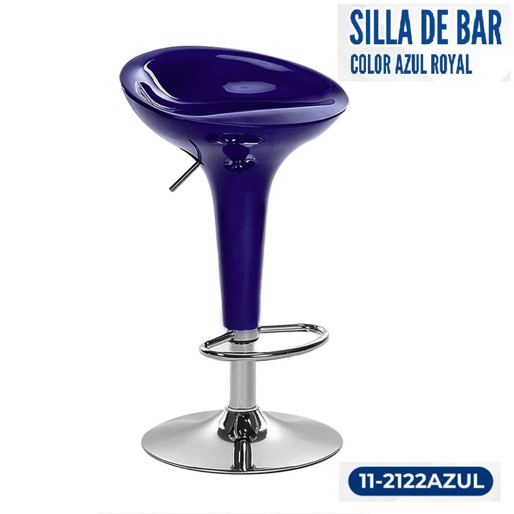 SILLA DE BAR ACRILICO AZUL