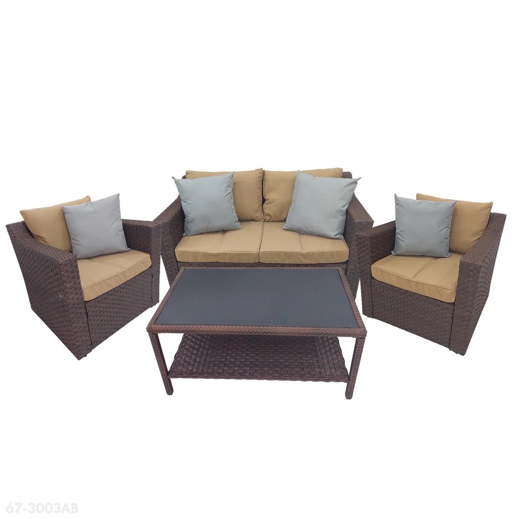 JUEGO DE SOFA 4 PIEZAS COLOR CHOCOLATE