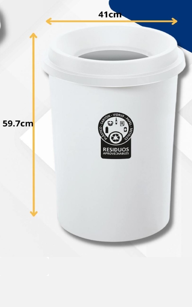 PAPELERA EVO 50L BLANCO APROVECHABLE