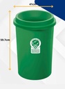 PAPELERA EVO 50L VERDE ORG APROVECHABLE