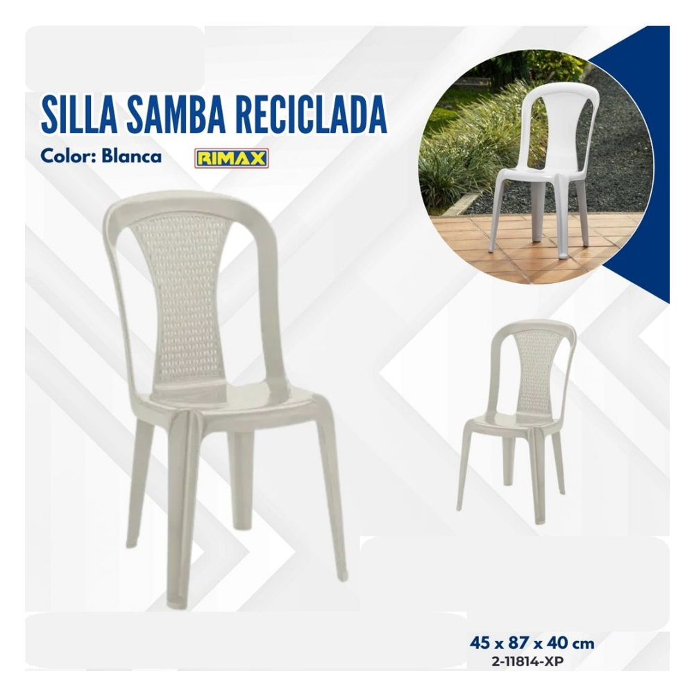 SILLA SAMBA RECICLADA BLANCA