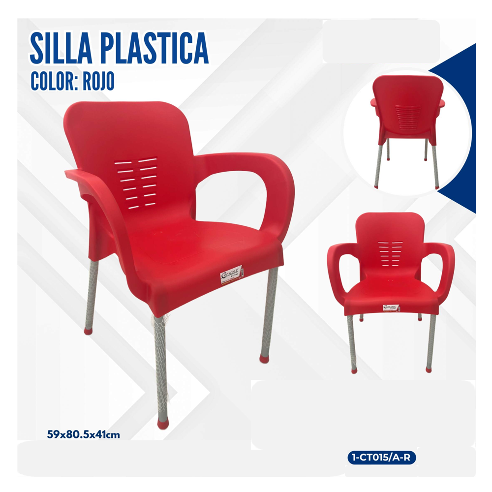 SILLAS PLASTICAS ROJO KIRCICEGI ALUMINIUM