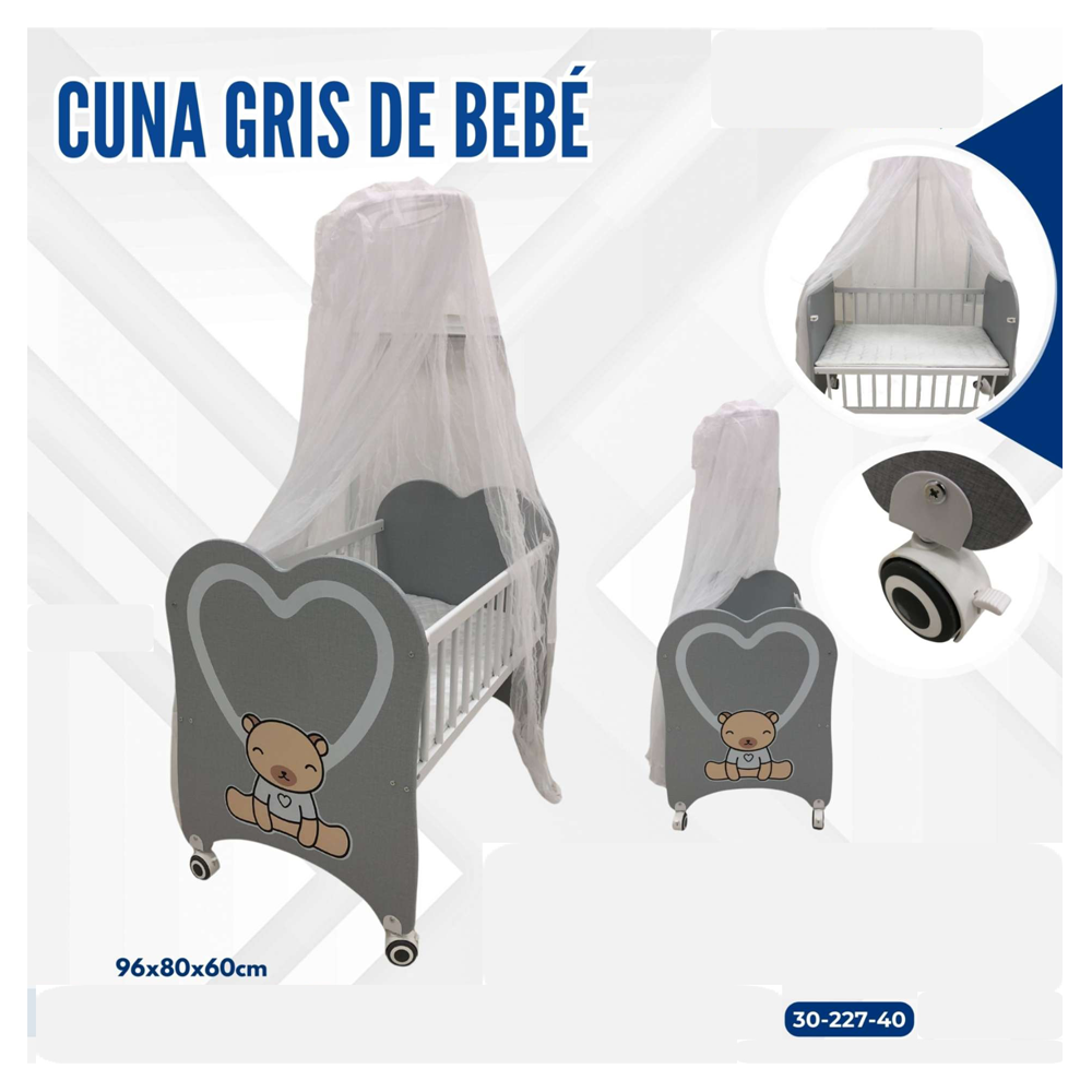 CUNA DE BEBE GRIS