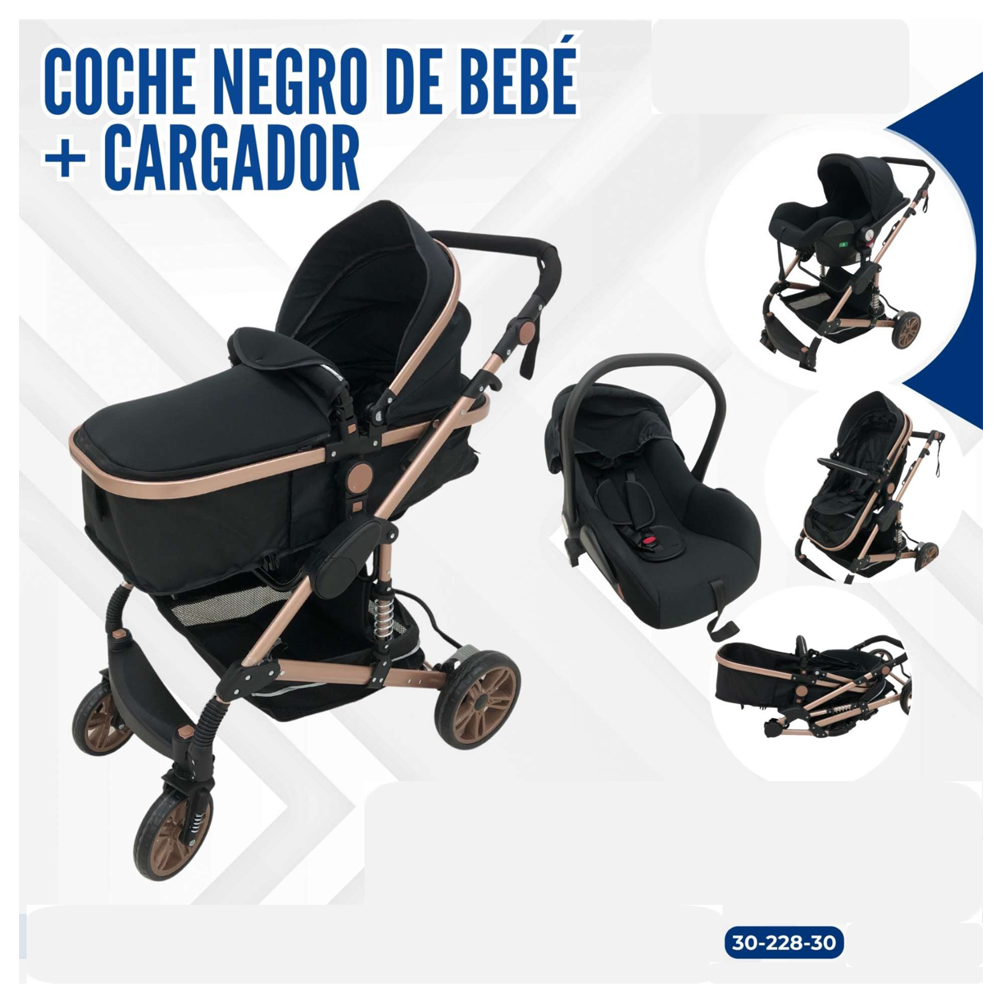 COCHE NEGRO DE BEBE + CARGADOR