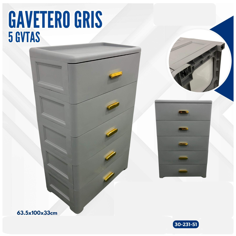 GAVETERO GRIS 5 GAVETAS