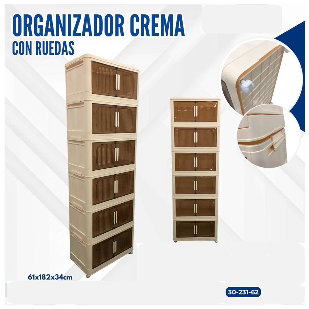 ORGANIZADOR CREMA CON RUEDAS