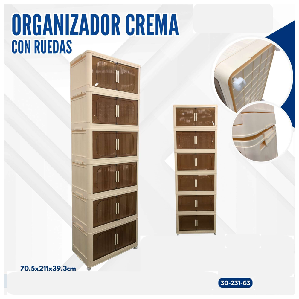 ORGANIZADOR CREMA CON RUEDAS