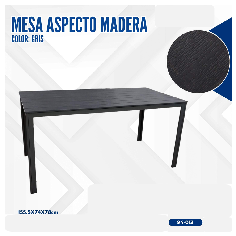 MESA ASPECTO DE MADERA GRIS