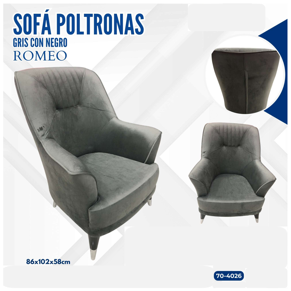 SOFÁ POLTRONA ROMEO GRIS