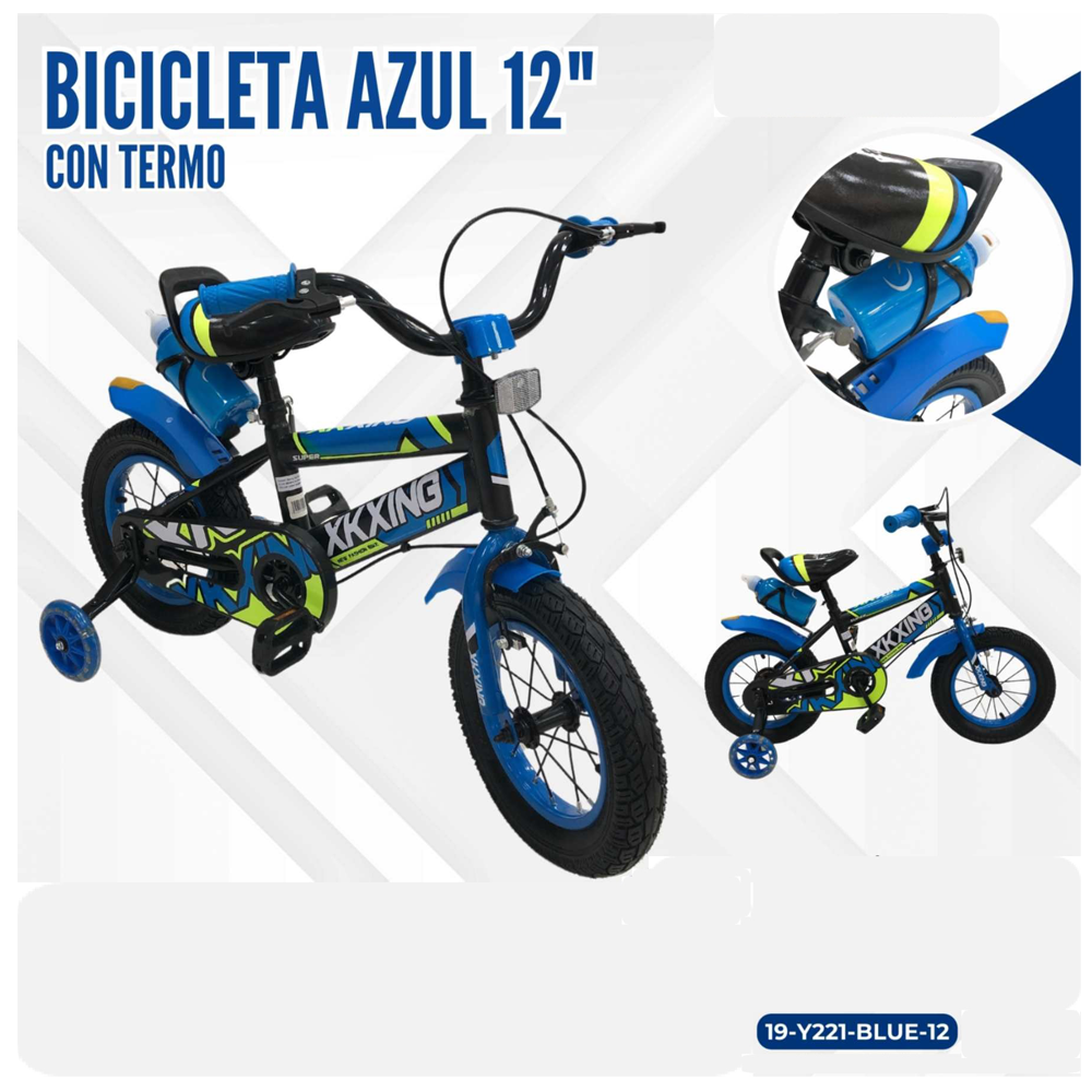 BICICLETA AZUL 12" CON TERMO