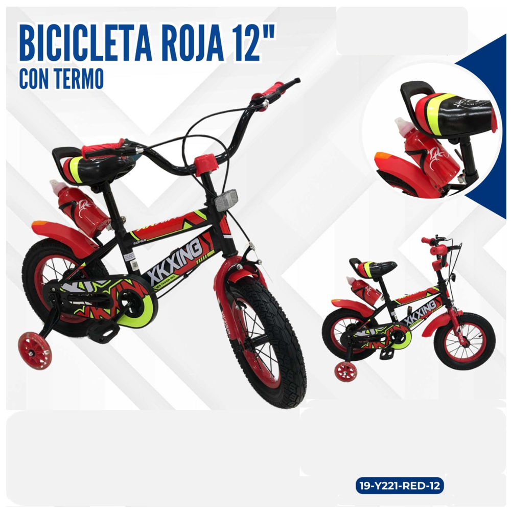 BICICLETA ROJA 12" CON TERMO