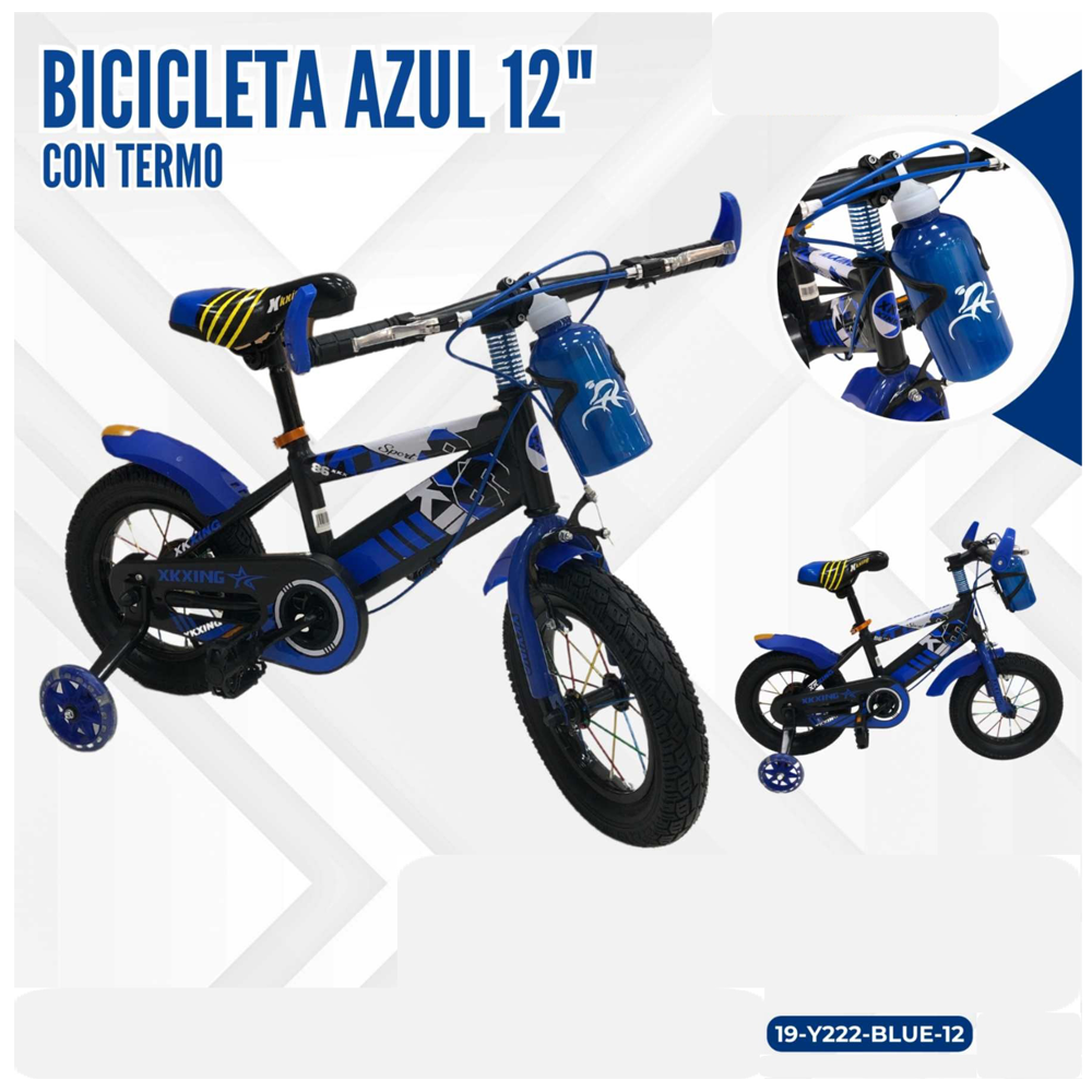 BICICLETA AZUL 12" CON TERMO