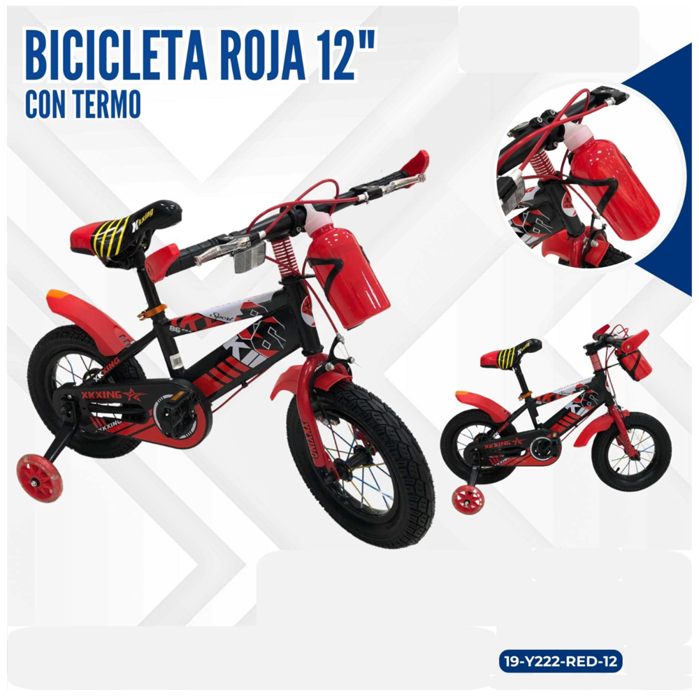 BICICLETA ROJA 12" CON TERMO