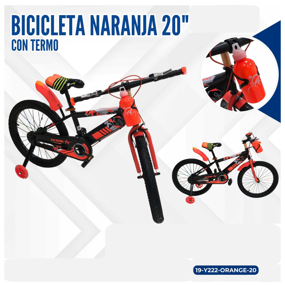 BICICLETA NARANJA 20" CON TERMO