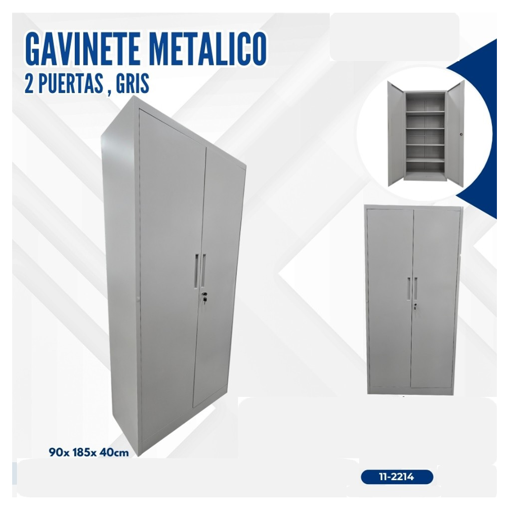 GABINETE METALICO 2 PUERTAS GRIS