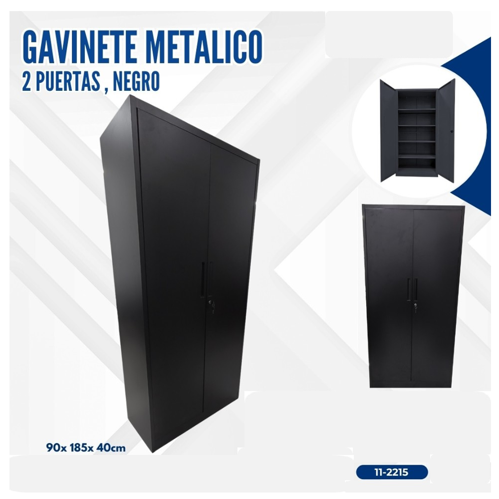 GABINETE METALICO 2 PUERTAS NEGRO