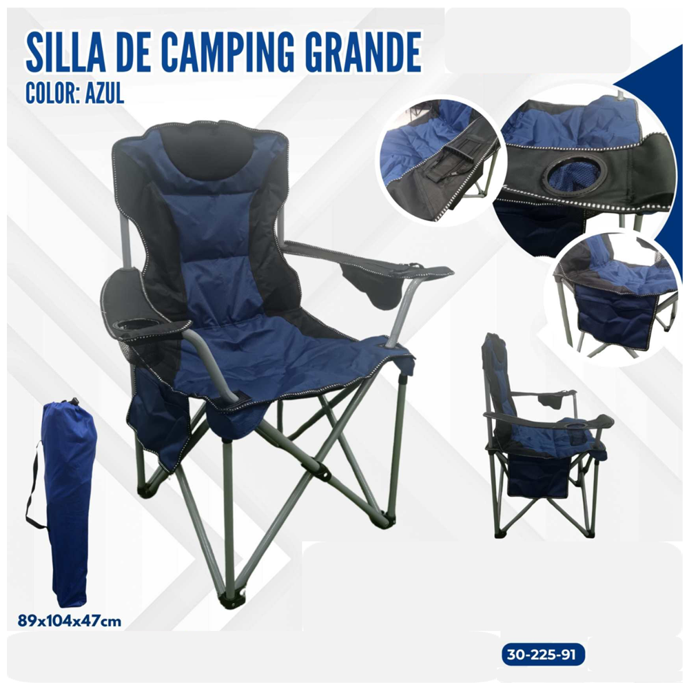 SILLA DE CAMPING AZUL GRANDE