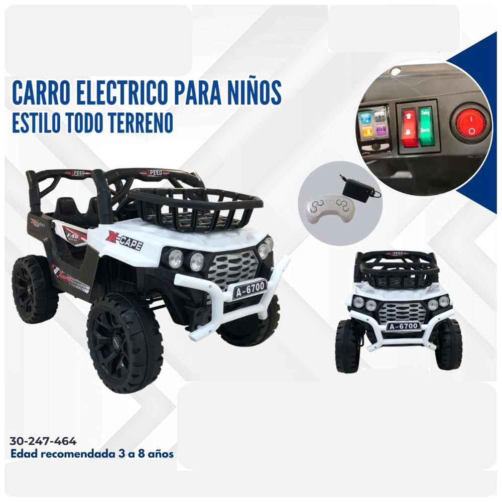 CARRO BLANCO PARA NIÑOS