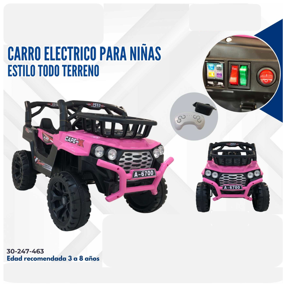 CARRO ROSA PARA NIÑOS