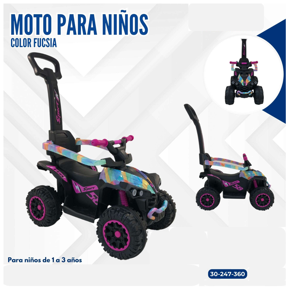 MOTO PARA NIÑOS FUCSIA