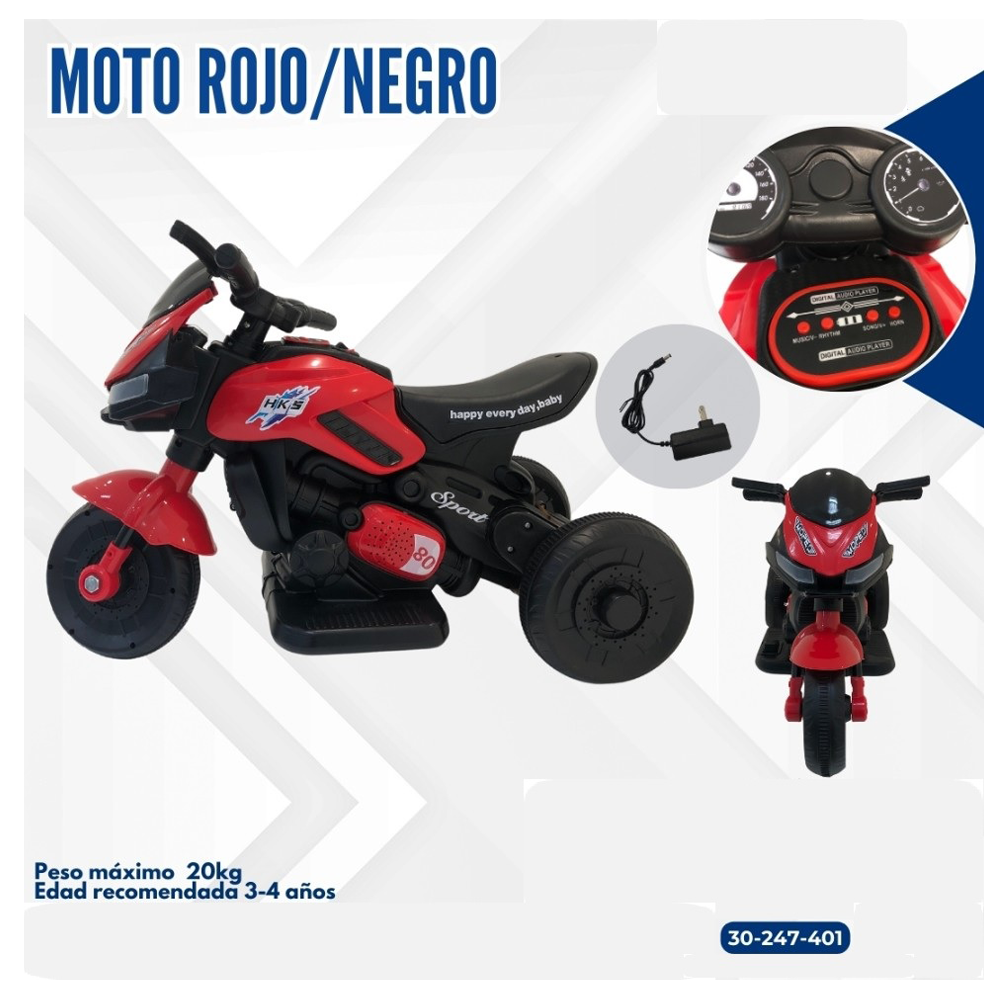 MOTO ROJA CON NEGRO