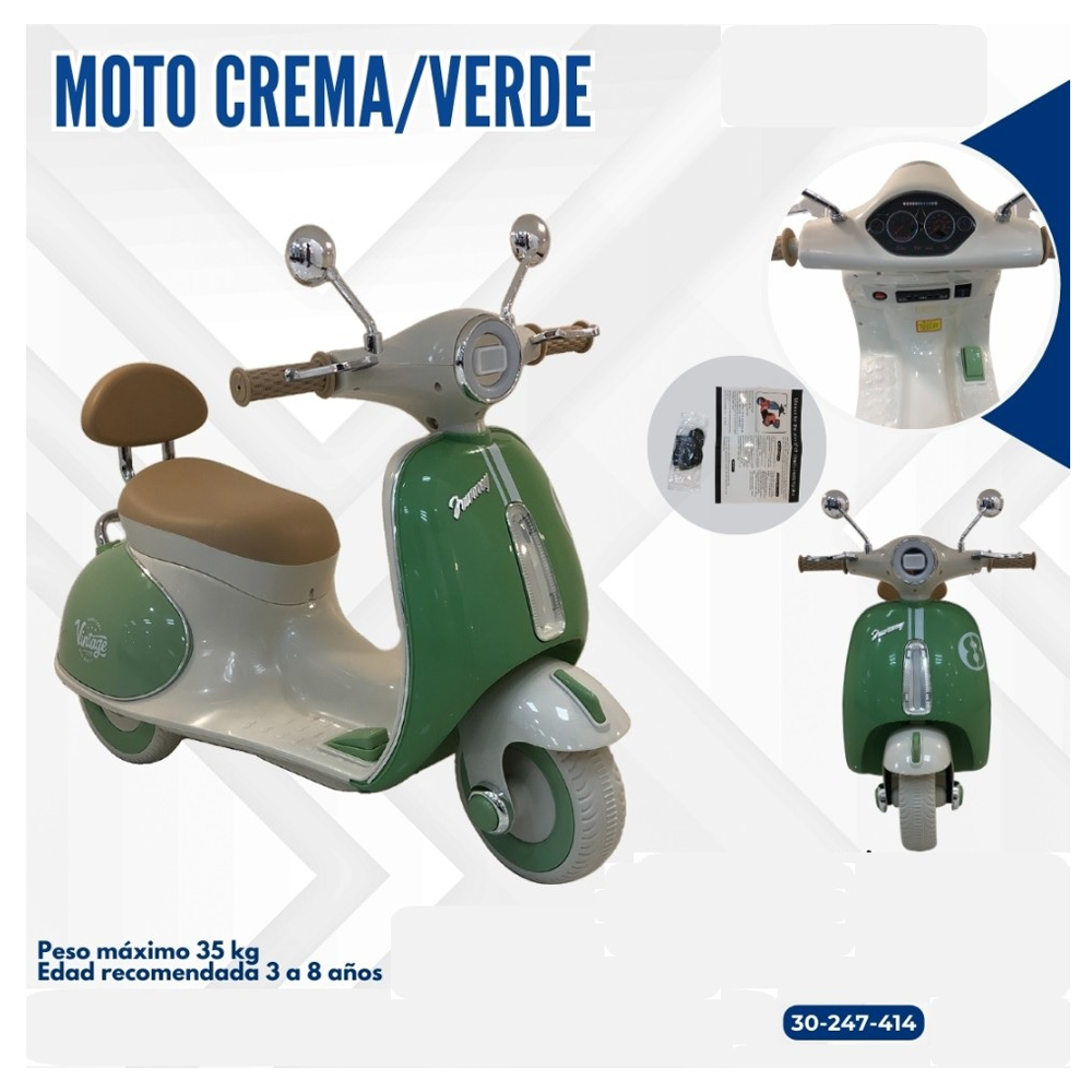 MOTO CREMA CON VERDE