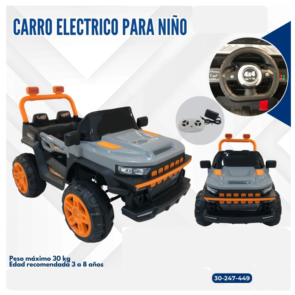 CARRO GRIS CON NARANJA