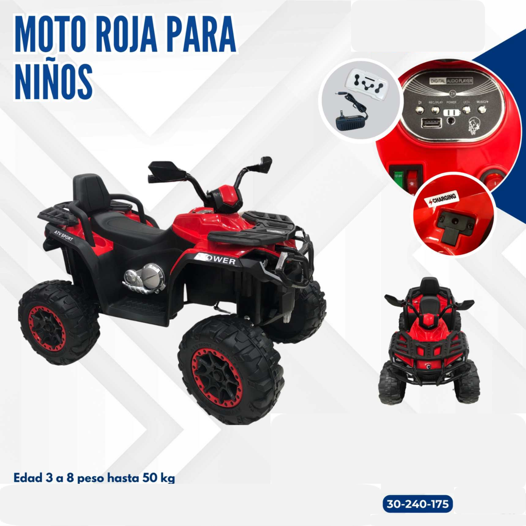 MOTO ROJA PARA NIÑOS