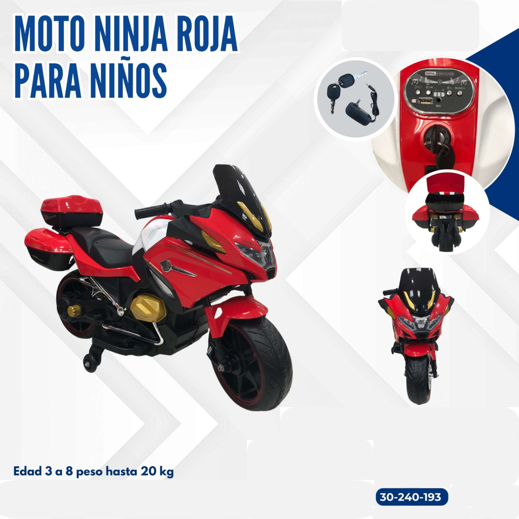 MOTO NINJA ROJA PARA NIÑOS