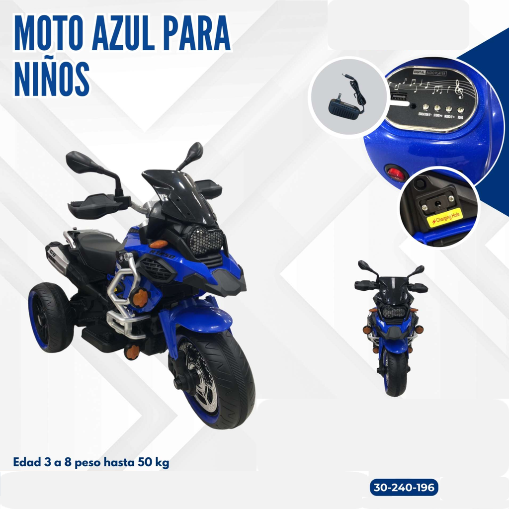 MOTO AZUL PARA NIÑOS