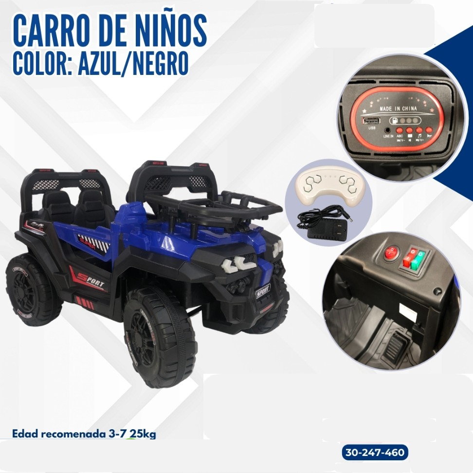 CARRO AZUL PARA NIÑOS