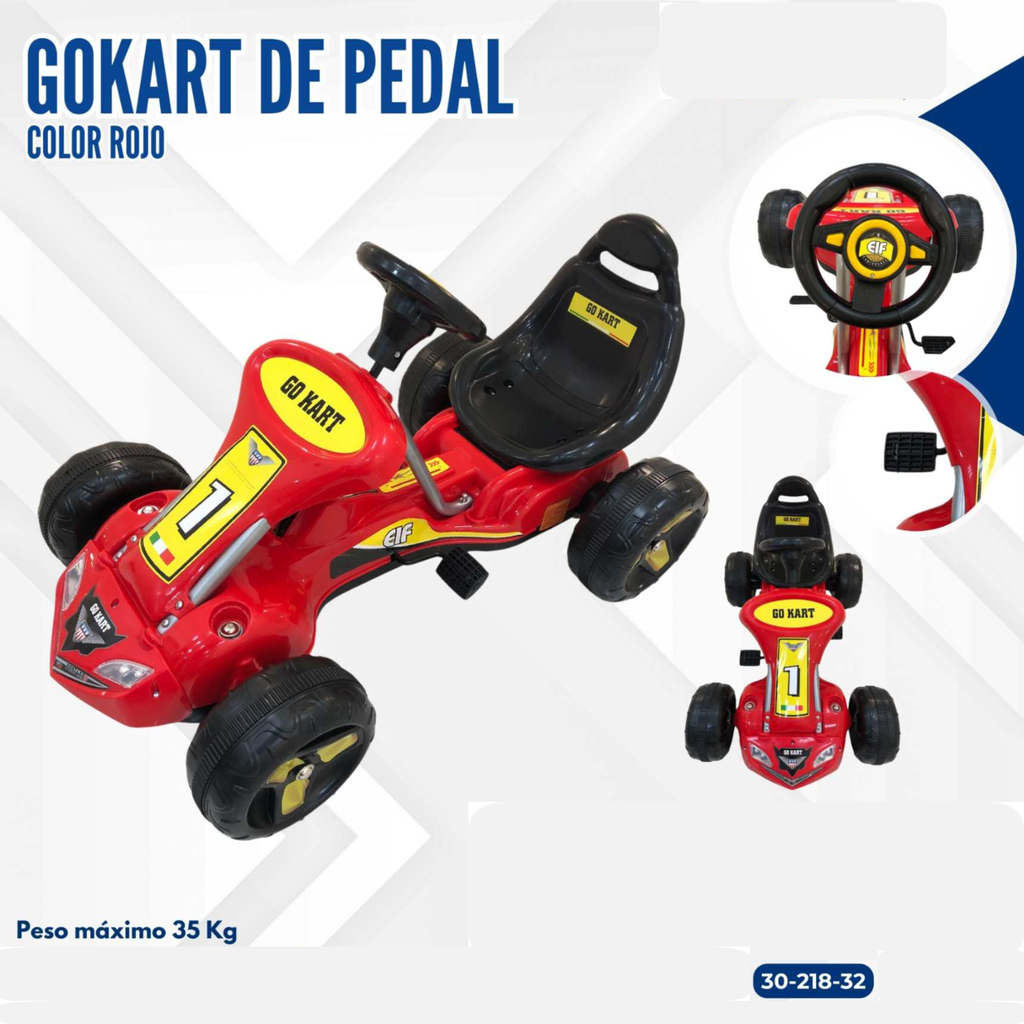 GOKART DE PEDAL ROJO