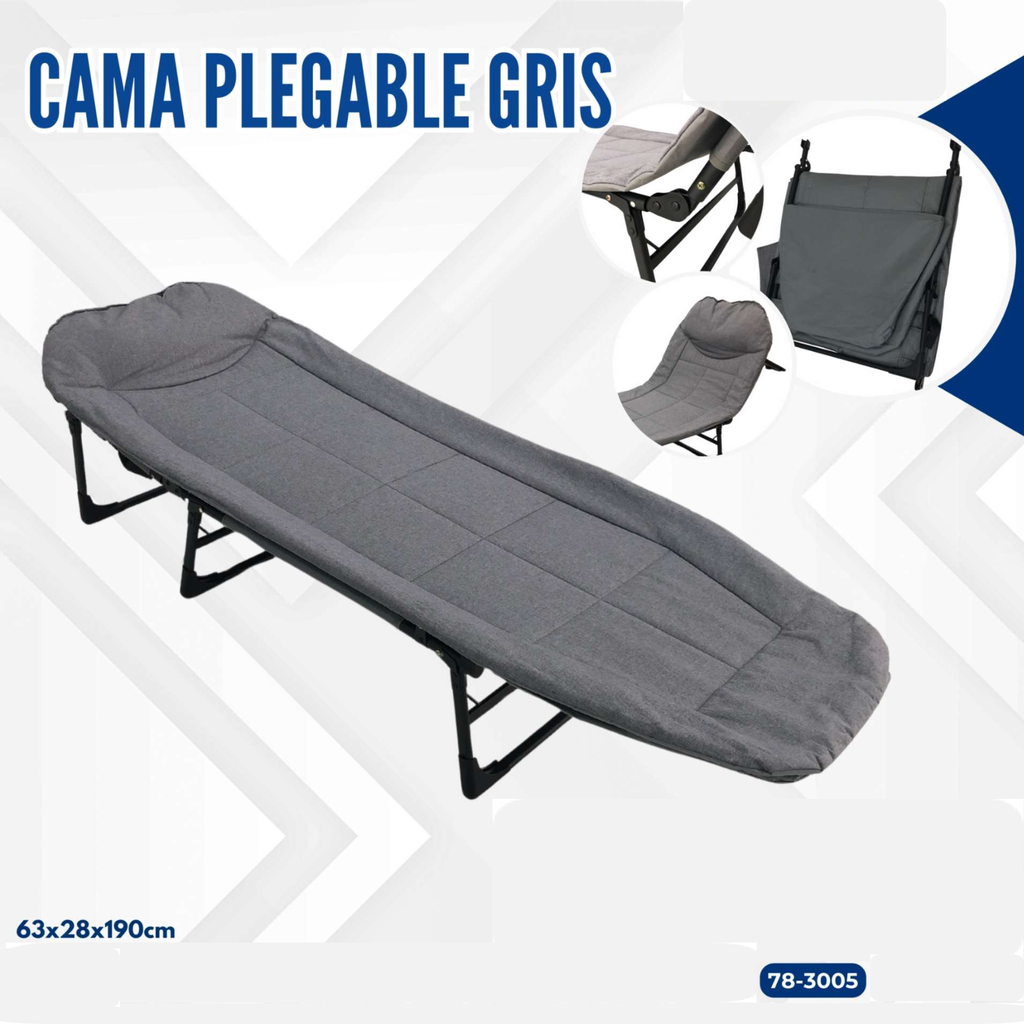 CAMA PLEGABLE GRIS