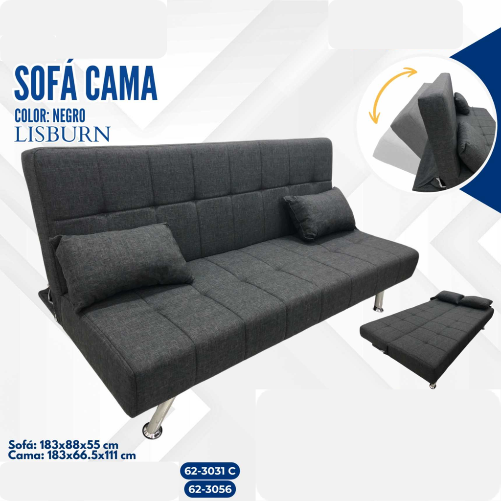 SOFA CAMA LISBURN NEGRO