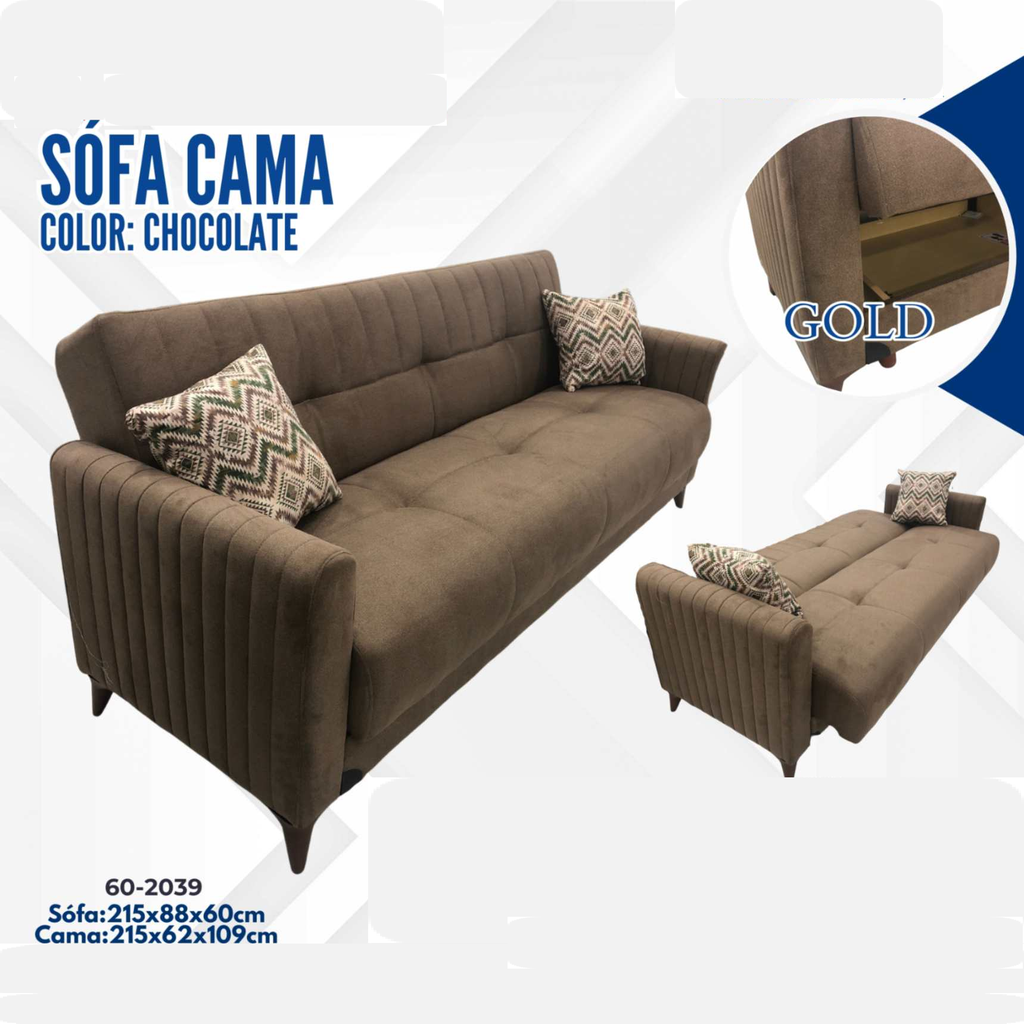 SOFA CAMA GOLD CHOCOLATE