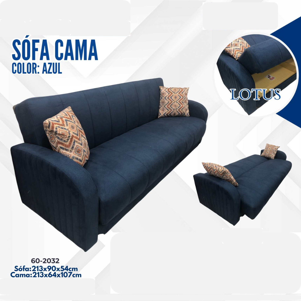 SOFA CAMA LOTUS AZUL