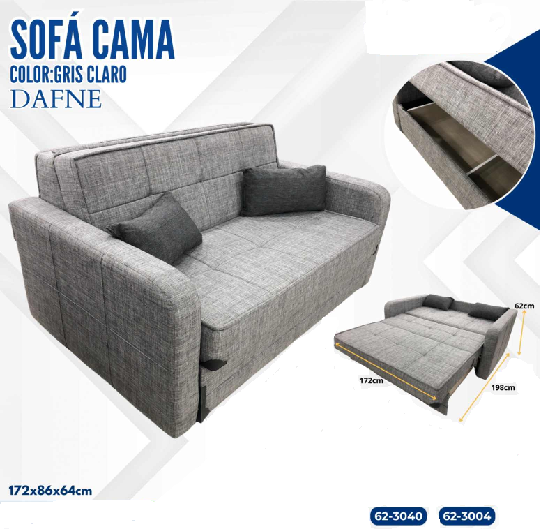 SOFA CAMA GRIS CLARO DAFNE