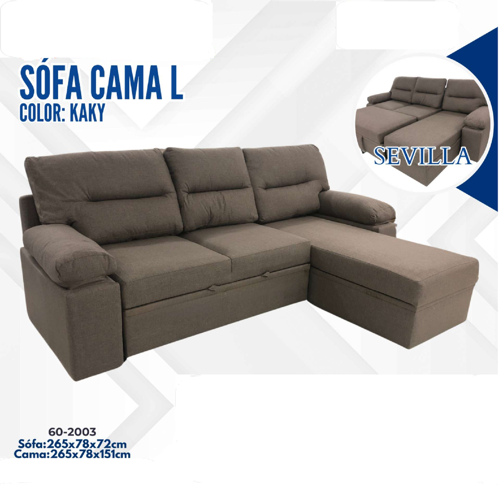 SOFA CAMA L SEVILLA KAKY