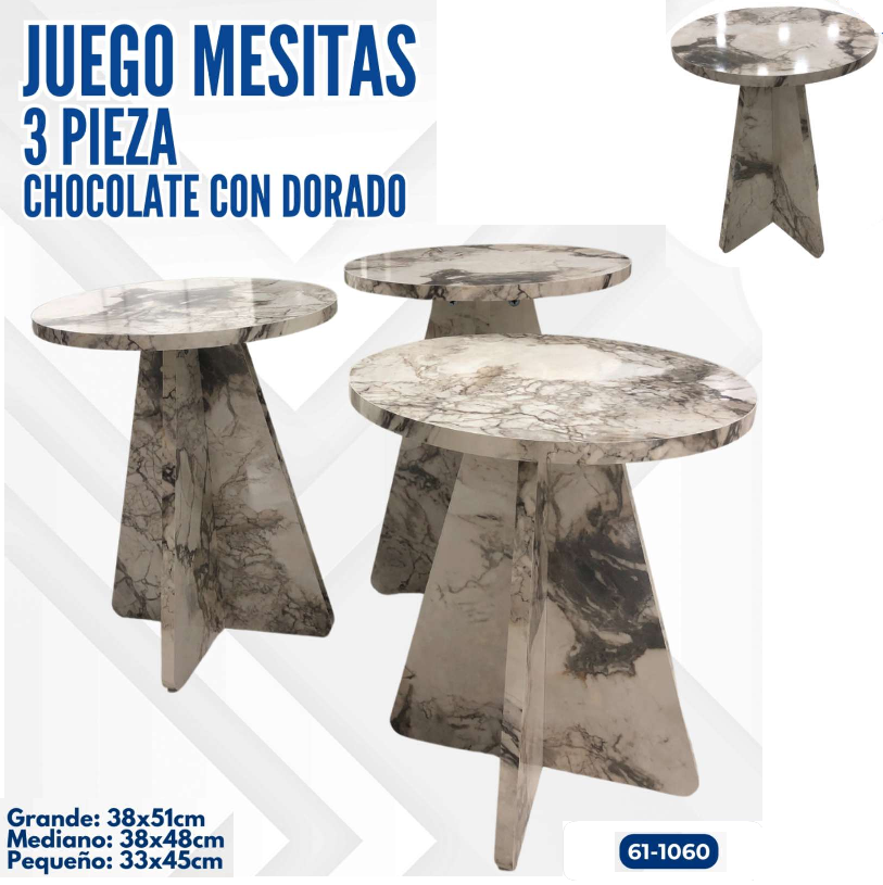 JUEGO DE MESITAS 3 PIEZAS BLANCO